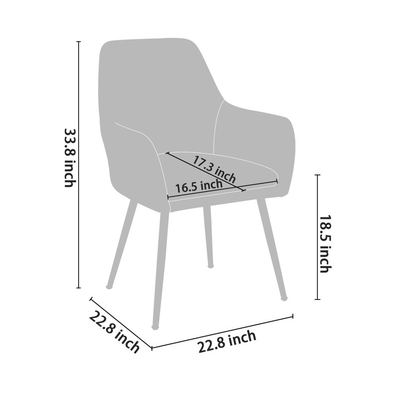 Heding Velvet King Louis Back Side Chair, Gray