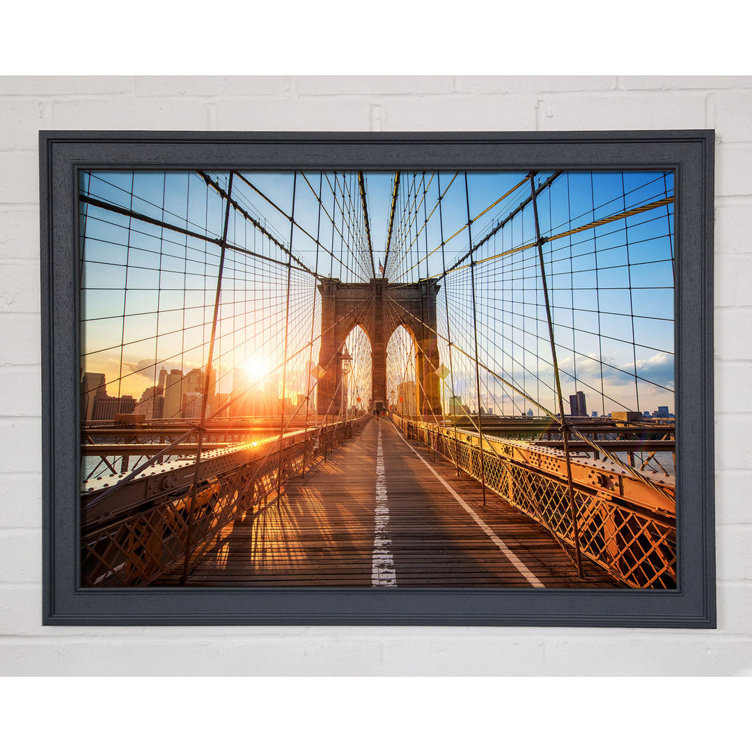 Sonnenuntergang durch die Brooklyn Bridge - Druck