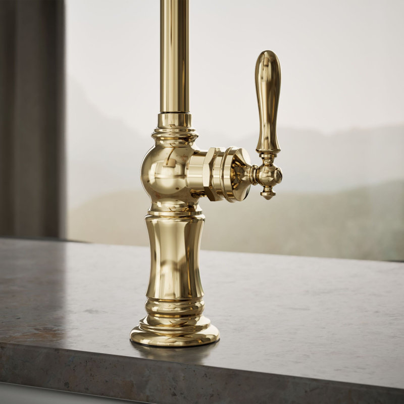 Artifacts® Bar Faucet with Swing Spout and BerrySoft™, MasterClean™, and ProMotion™, French Gold
