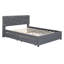 Lit plateforme tapissier avec tête de lit à motif brique, gigogne simple TG et 2 tiroirs, tissu en lin-1217141858-1217141869