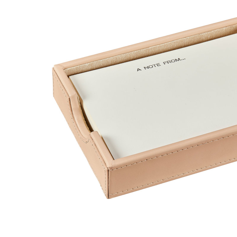 Leather Memo Tray, Nude