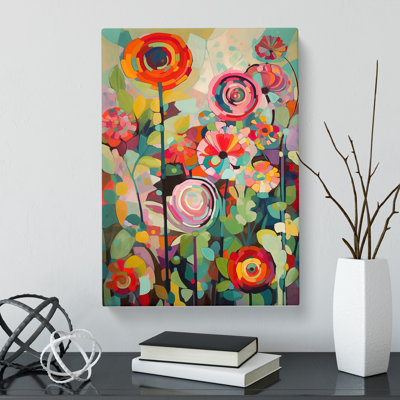 Contemporary Orphism Flowers Vol.4 - Wrapped Canvas Print