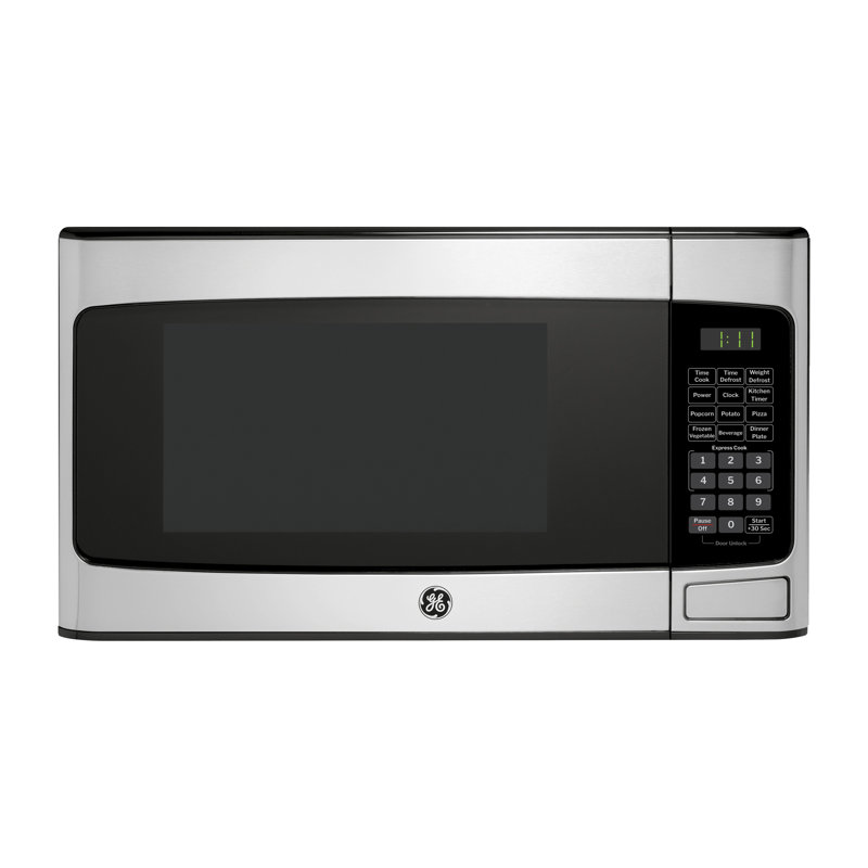 GE 1.1 Cu. Ft. Capacity Countertop Microwave Oven, Stainless Steel/Black