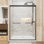 Porte en verre trempé transparent de 1/4 po x l 56 à 60 po x H 72 po avec quincaillerie noir mat