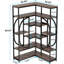 Bibliothèque d'angle à 7 niveaux avec panneau de particules 1 pièce