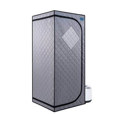 Portable Steam For Home - Personal Spa Enjoyment Zone. Grey. 2.2L Generator. 150F Max Heat. Approved. Remote Controlled With Timer. Foldable Chair. Waterproof & Heatproof Material. Easy Installation