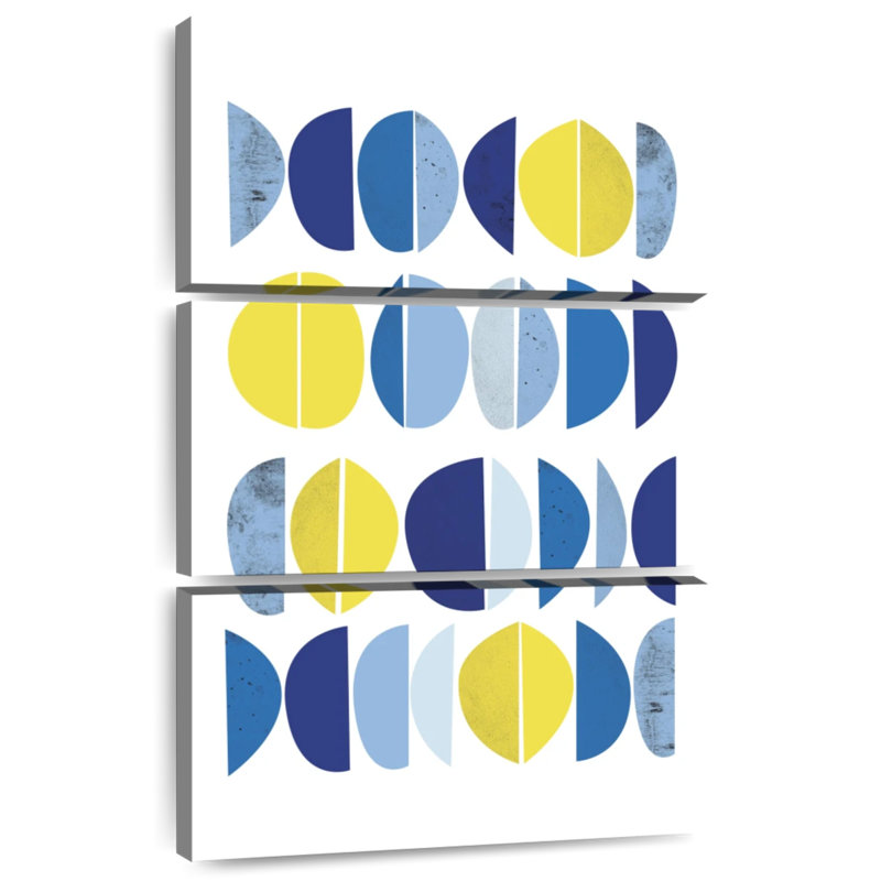 Bleu jaune moderne II, H 38 po x l 24 po