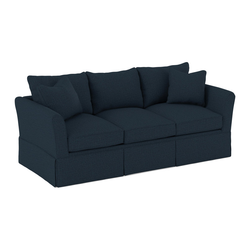 Shelby Upholstered 82'' Sofa, Zuma Navy Textured Linen