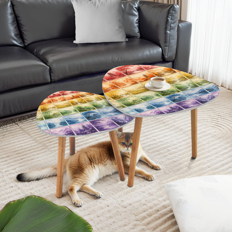 Ensemble de 2 tables basses gigognes Triangle