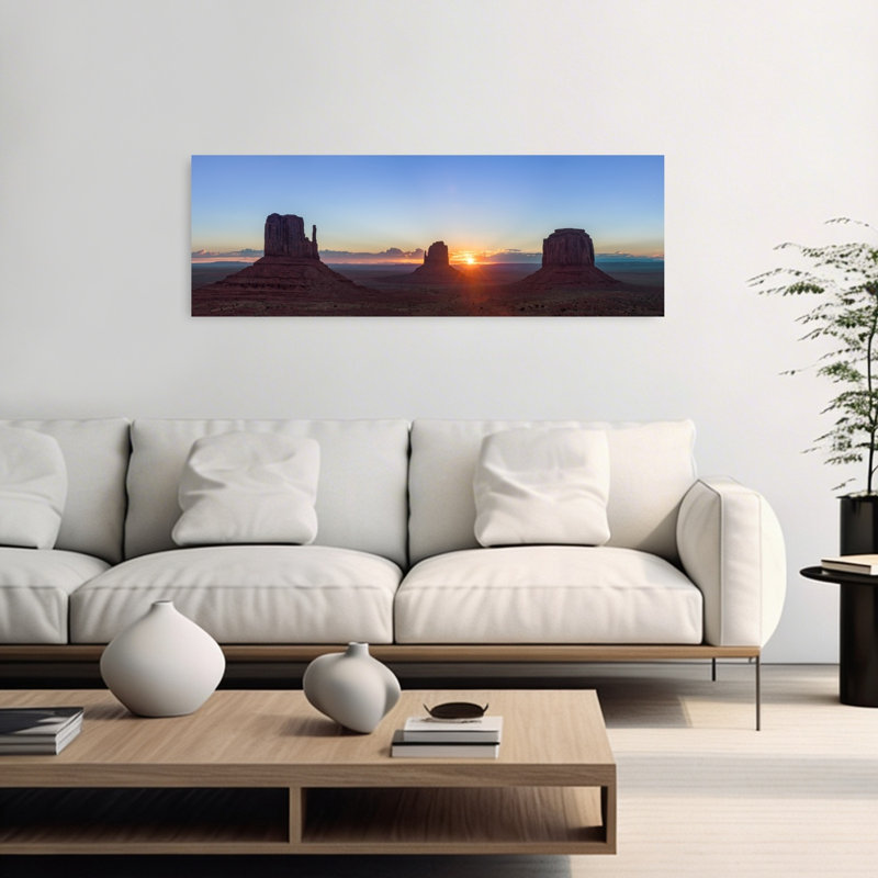 Majestic Desert Sunrise 1 Piece Wrapped Canvas Panoramic Wall Art, 121.92 cm H x 40.64 cm W