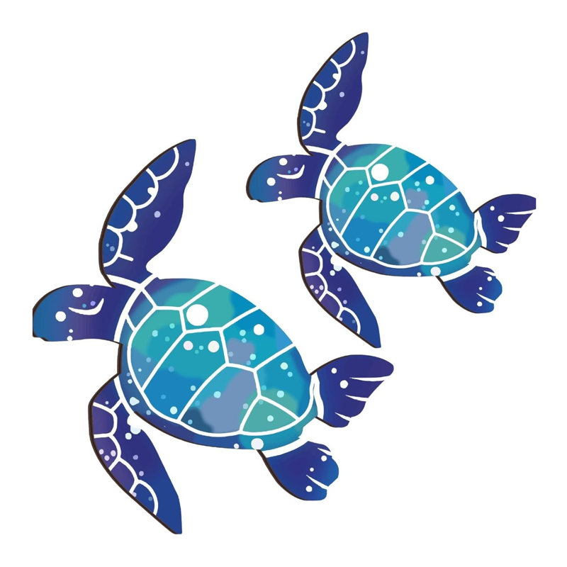 Light Blue Sea Turtle Wall Decor Set