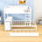 Bunk Bed With Twin Trundle, USB Outlets And Storage Drawers,Shelves-458214742-458214746
