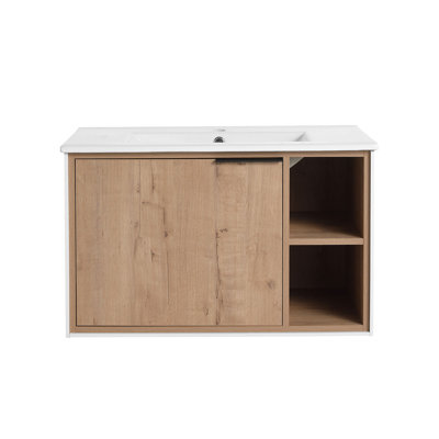 Corris 30'' Single Bathroom Vanity with Ceramic Top