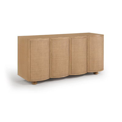 Solid Wood and Cane Sideboard