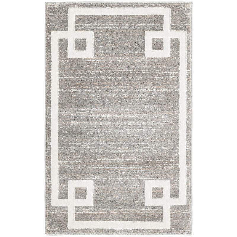 Tapis contemporain gris Aimeeleigh, Rectangle 2 pi x 3 pi 1 po