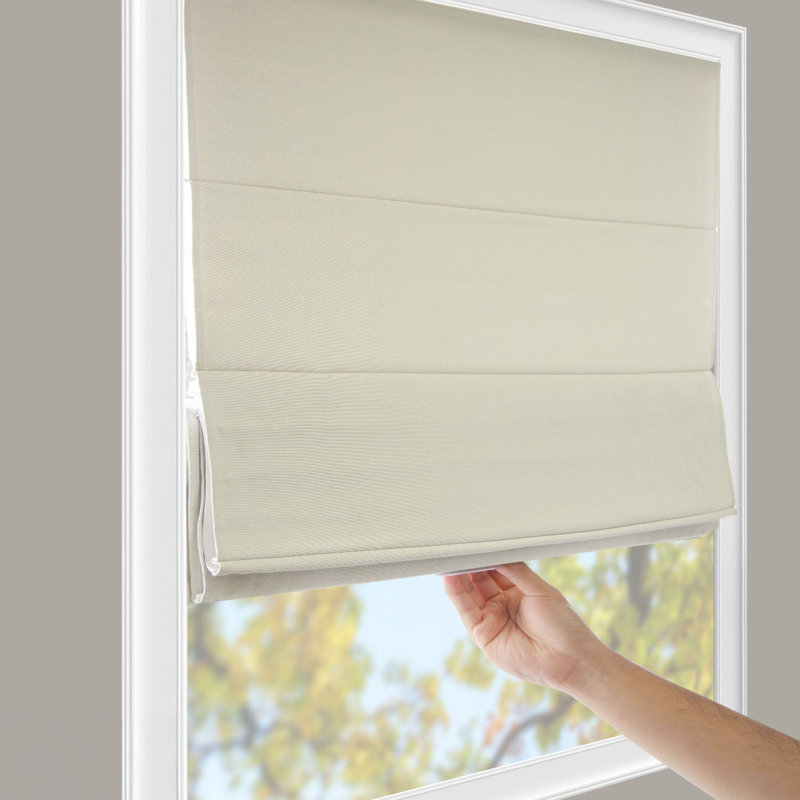 Blackout Roman Shades, Del Mar Moon Shell, 29"W x 64"L