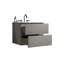 Meuble-lavabo de 24 po de couleur grise avec tiroir spacieux et lavabo d'apparence chic en céramique-237558889-237558894