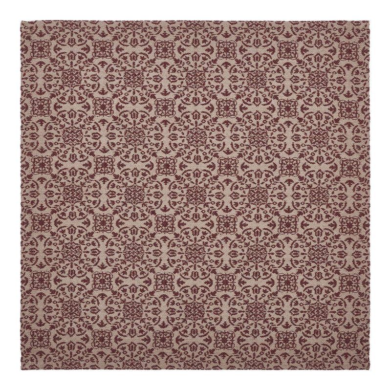 Plateau de table géométrique , Carré 20 po, Brun clair, rouge