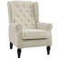 Chaise de style nordique, fauteuil capitonné en tissu avec pieds en bois rétro-228402810
