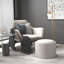 Table basse ronde avec repose-pieds avec plateau rabattable