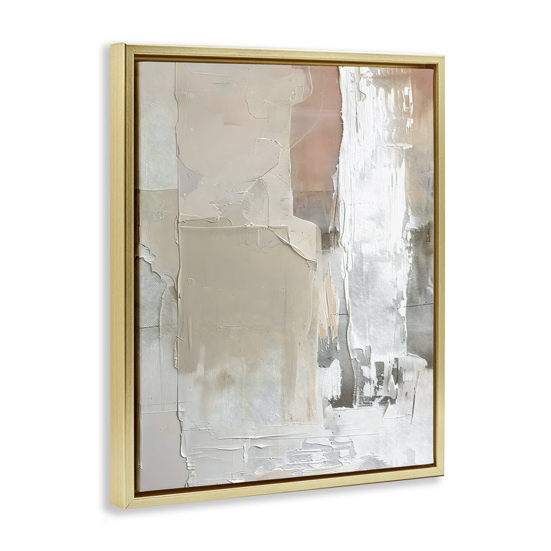 Subtle Abstract Floating Frame, design by Riley B, 21" H x 17" W, Metallic Gold Floater Frame