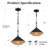12" W Hand-Woven Hemp Rope Black Pendant Light Fixture, Rustic Farmhouse Hanging Light for Kitchen Island, Dining Room, Living Room, Indoor-212742486