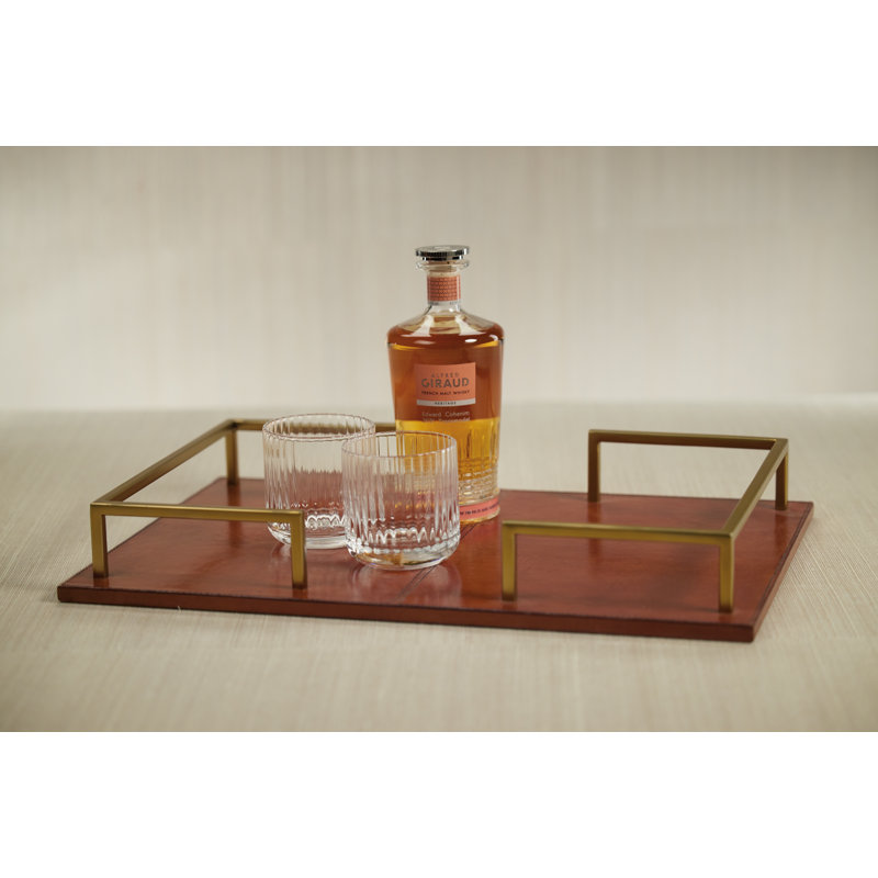 Plateau de bar en cuir Chadwell