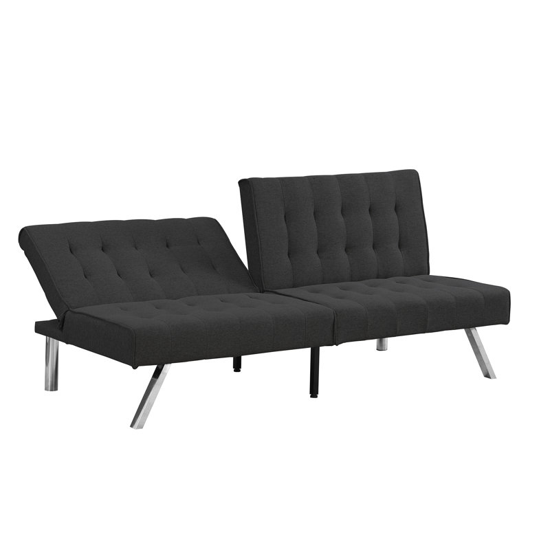 Gonnelli Armless Sofa, Modern Sofa, Accent Sofa, Black Fabric Duplicate