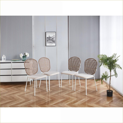 Ensemble de 4 chaises d'appoint Sennit, chaises de café pour la salle à manger, salon, sièges pour adultes