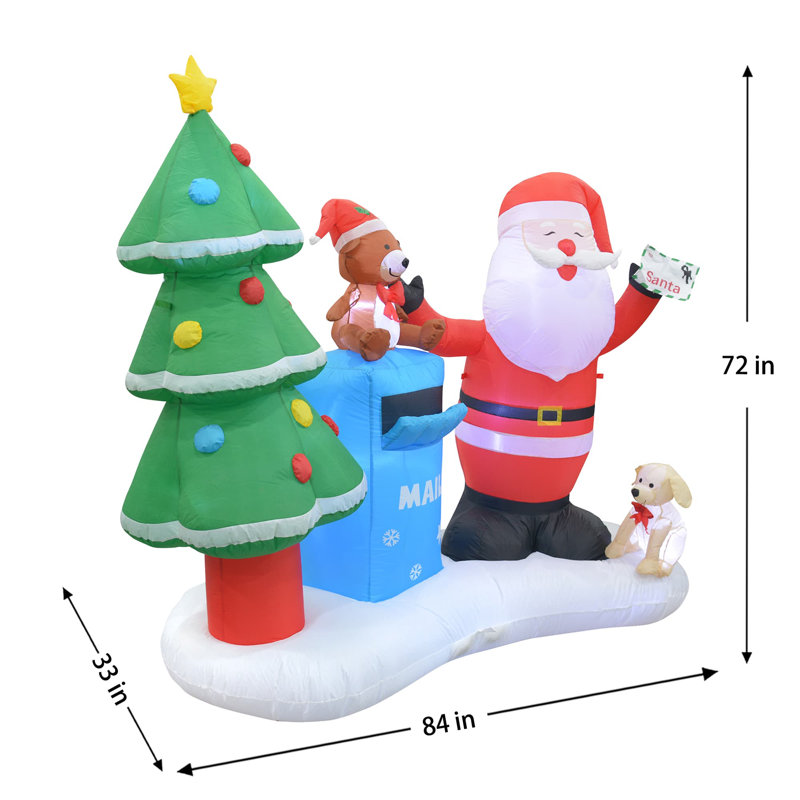Père Noël avec boîte aux lettres gonflable