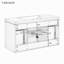 Wall Mount Bathroom Vanity Cabinet without Sink, Fluted Doors, Soft Close Drawers and Doors, Gold Handles, White Finish