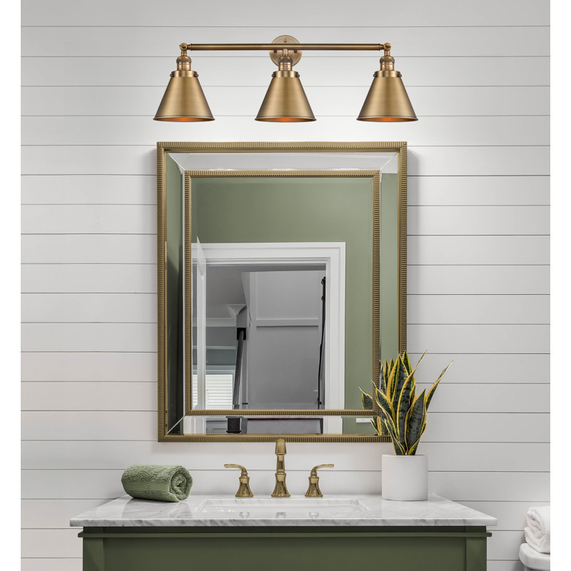 Éclairage pour meuble-lavabo à 3 lumières à intensité variable Rouvin, Laiton brossé