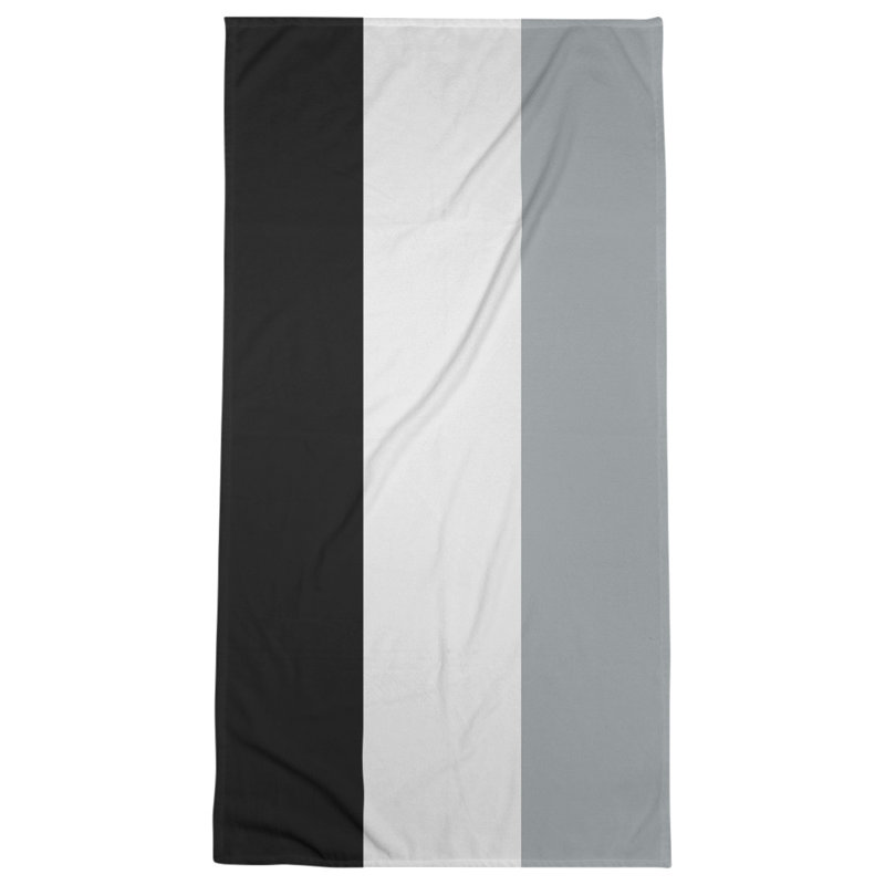 Bath Towel, Black/White/Gray, Polyester/Cotton