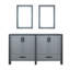 Meuble-lavabo double gris foncé 60 po X P 22 po D et 22 po Miroirs-117984858