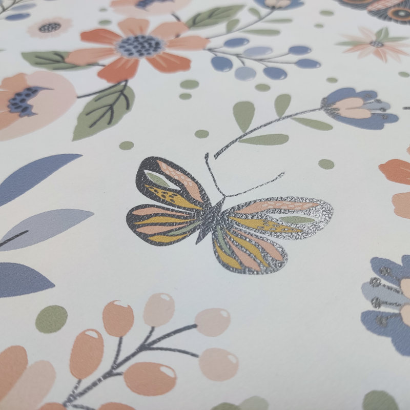 Papier peint Whimsical Meadow, Orange