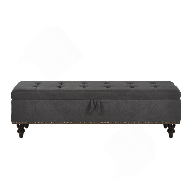 Bed Bench with Storage, Gray