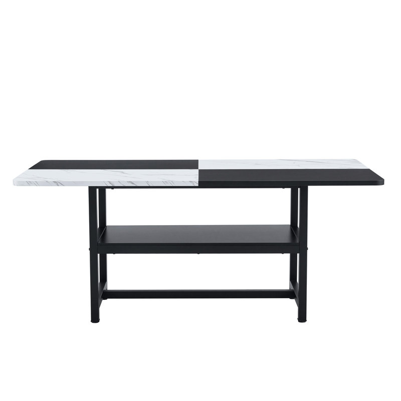 La table de salle à manger à deux couleurs de 71 pouces de long est un choix pratique pour ajouter de la couleur à la maison, la rendant parfaite pour les réunions de famille et les fêtes entre amis.