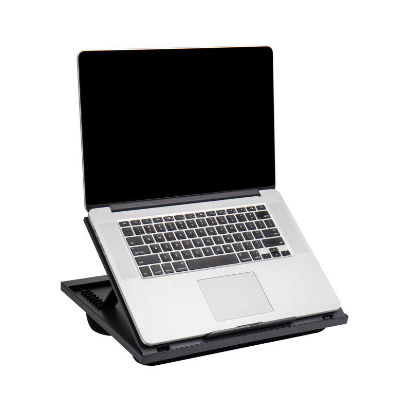 Black Adjustable Plastic Lap Desk with Cushions