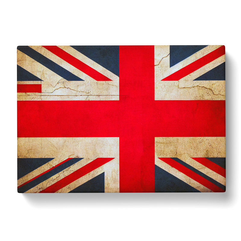 Vintage Union Jack Flag Vol.2 - Wrapped Canvas Print, 35cm H x 50cm W x 3cm D