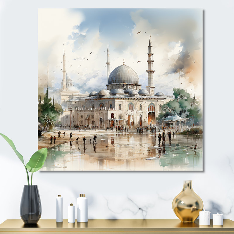 Art mural, "Mosquée", Toile tendue, H 36 po x l 36 po x P 1,5 po