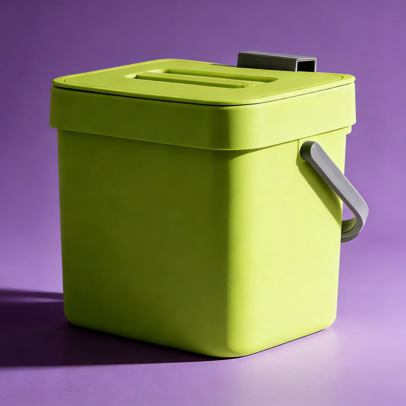 Poubelle sous l'évier avec couvercle, petite poubelle murale pour la cuisine et la salle de bain, seau à compost anti-odeurs, conception peu encombrante, lavable au lave-vaisselle