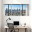 Ensemble de 3 impressions sur toile, "Scenic & Cityscapes Cityscape View Through Large Windows"
