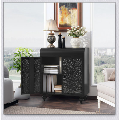 Armoire d'appoint Art avec 2 portes, buffet avec rangement décoratif patiné pour le vestibule et le salon
