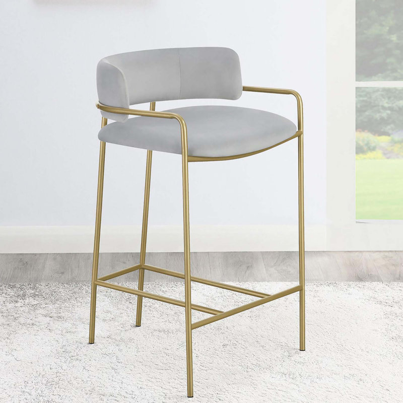 Tabouret à dossier bas rembourré