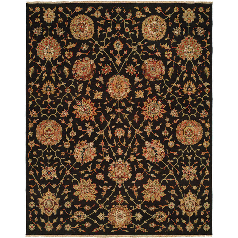Wool Floral Area Rug, Rectangle 12' x 15'