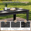 Table de salle à manger d'extérieur rectangulaire Planta 70 po (178 cm) de largeur en PEHD avec trou pour parasol-672675752