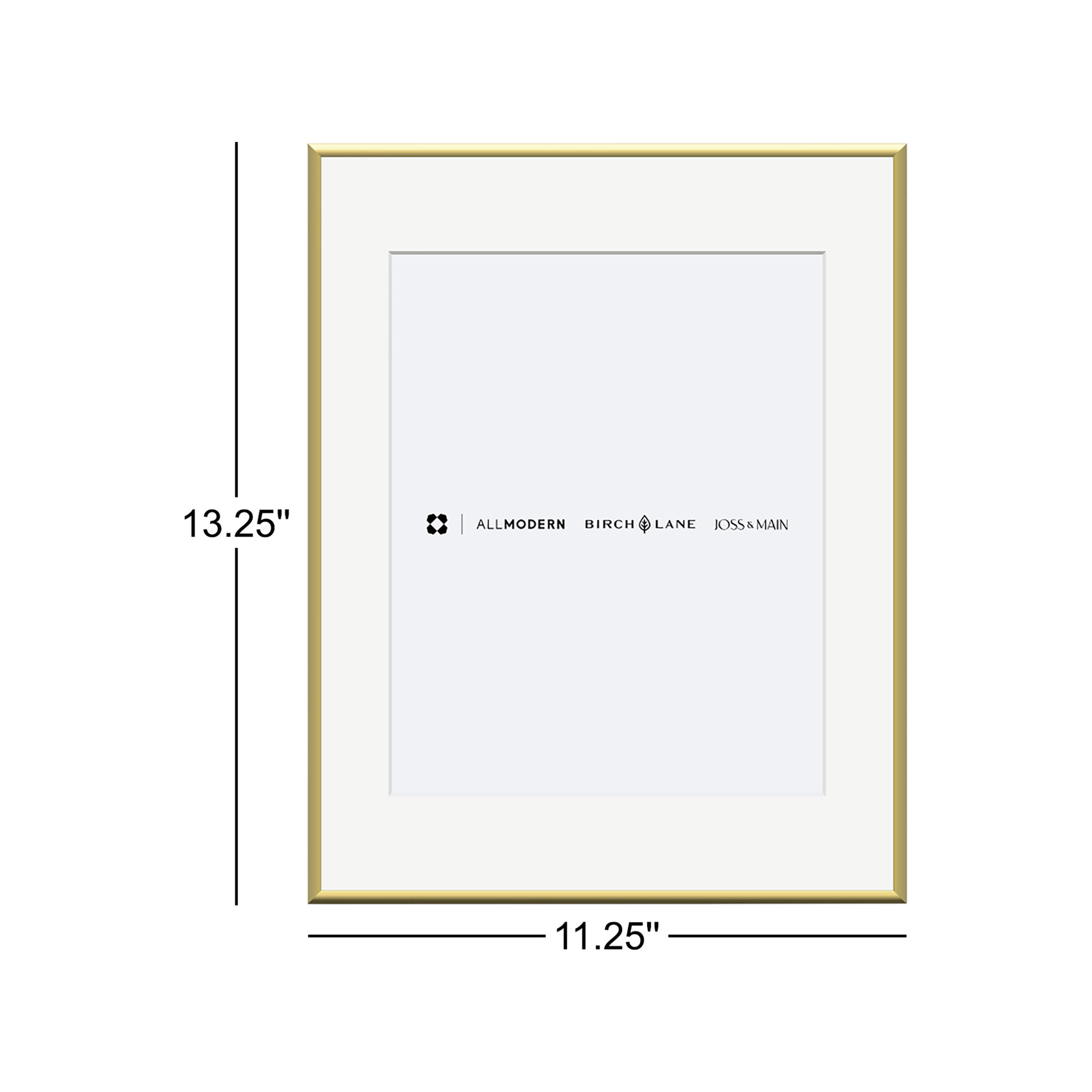 Feronia Metal Picture Frame with Mat, 8" x 10", Gold