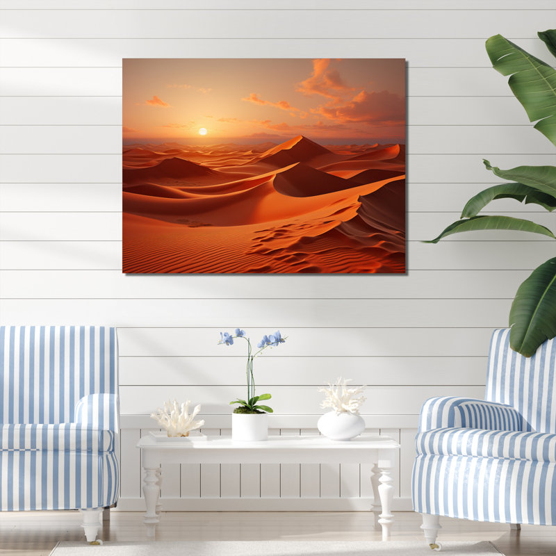 Desert White Dunes Majesty V - paysages, reproduction d'art sur toile, 16" H x 32" W, Toile tendue