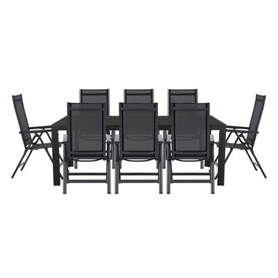 Rhiann 8 - Person Patio Dining Set Rectangular Table