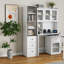 Grande armoire de rangement fonctionnelle 70,87 "avec portes en verre, 3 tiroirs